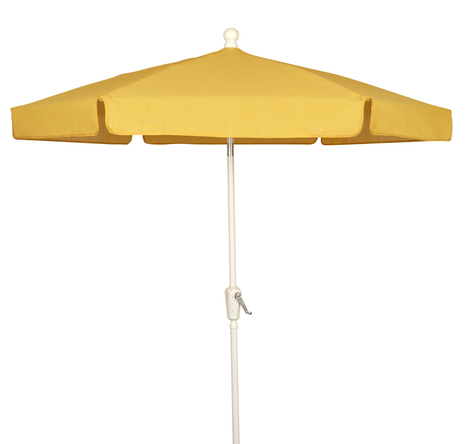 FiberBuilt Umbrellas Garden Umbrella, 7.5 Foot Yellow Canopy and White Pole : Patio Umbrellas : Patio, Lawn & Garden