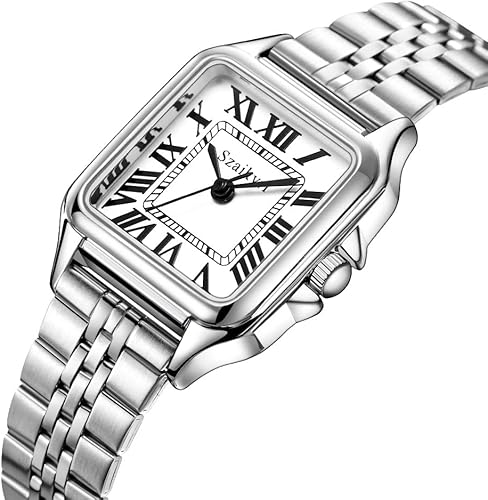 Miniatura 8 de Classic Relojes cuadrados de mujer con números romanos, de vestir, informal