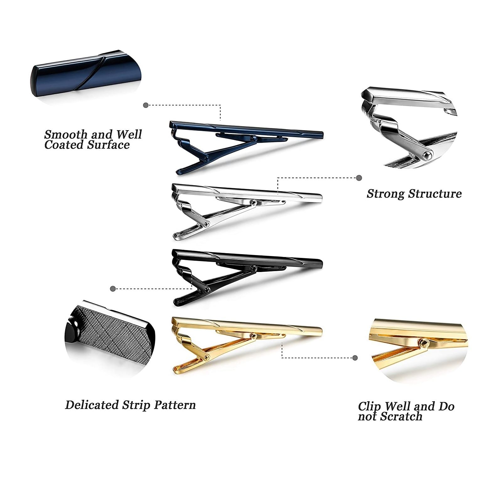 Alfiler de corbata de cobre de 14 quilates para hombre, clásico para negocios, bodas y reuniones