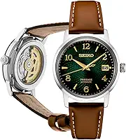 Relógio automático masculino SEIKO Presage Cocktail Time, Números dourados, Calendário de data, 50 m Resistente à Água
