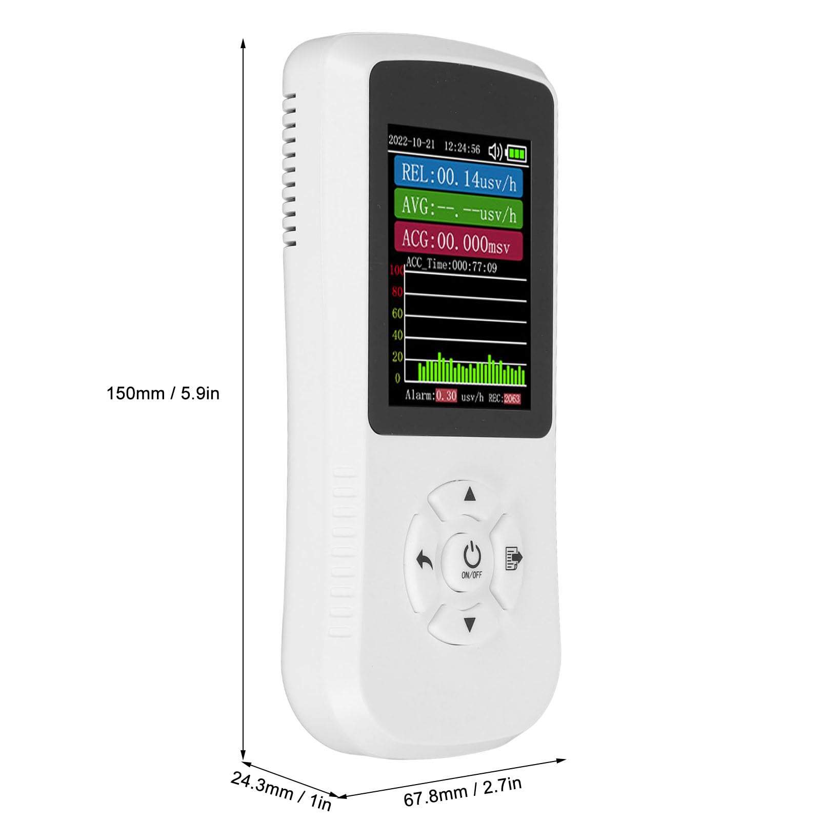 Geiger Counter Nuclear Radiation Detector with 2.8 Inch LED Display for Home and Business Safety and Epidemic Prevention