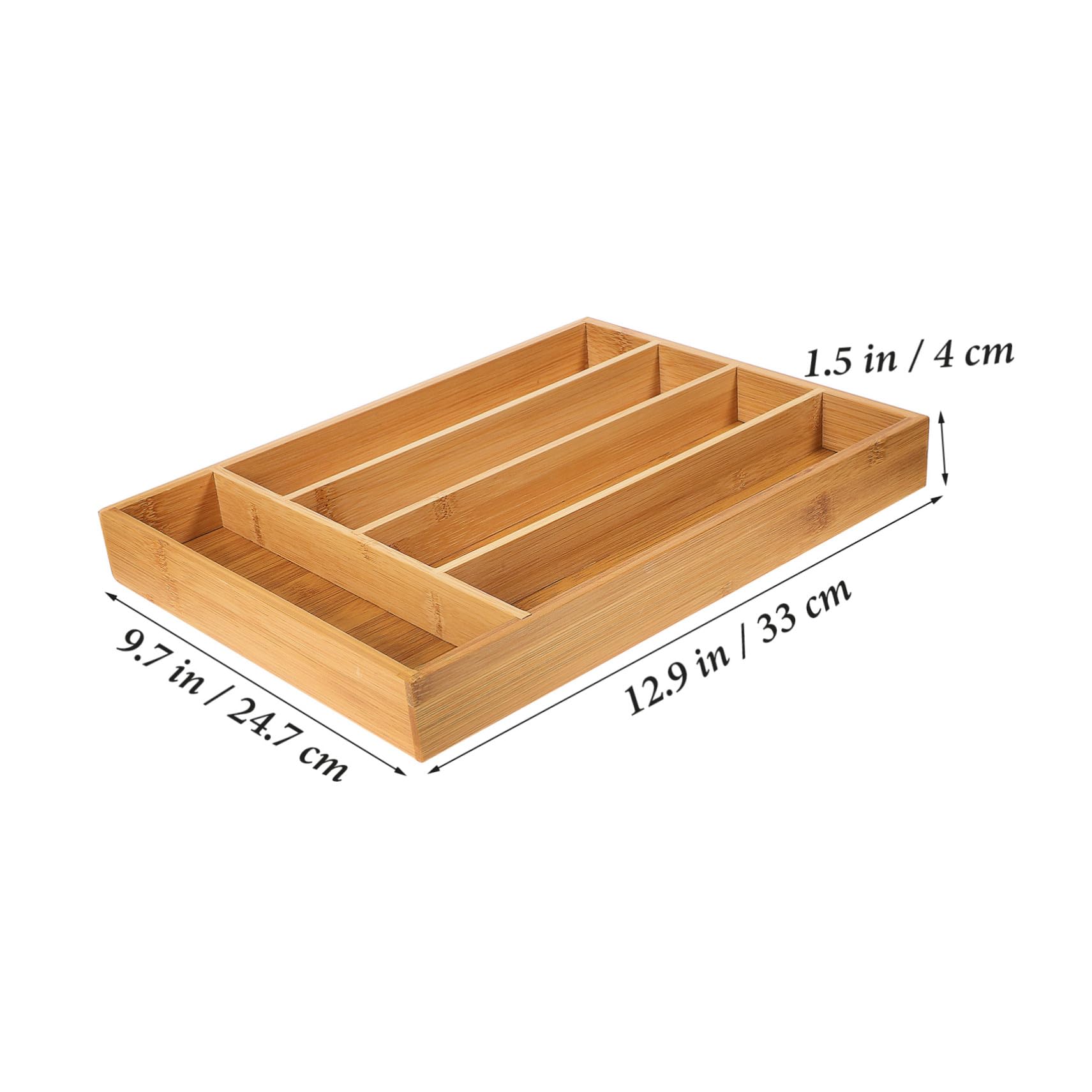 Organizador 5 Cajón de Bambú de Cocina para Cubiertos Marrón Ranuras | Bandeja de Almacenaje, Ranuras Multifunción, Acabado Elegante y Resistente al Desgaste, para Cocina