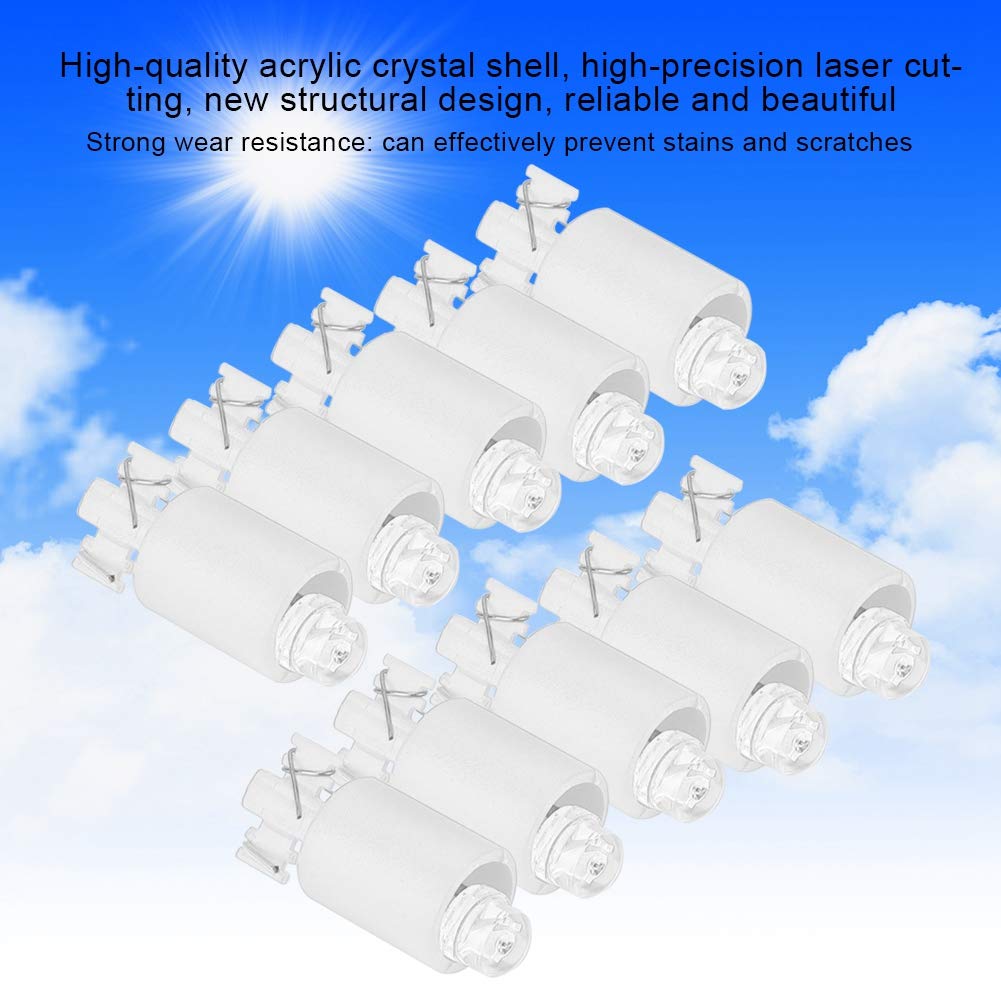 Bouton D'arcade, Accessoires de Bouton de Commutateur de Bouton de Jeu Vidéo D'arcade 10PCS avec la Lumière de LED, Résistance à l'usure Forte, équipée avec la Précision (Blanc)
