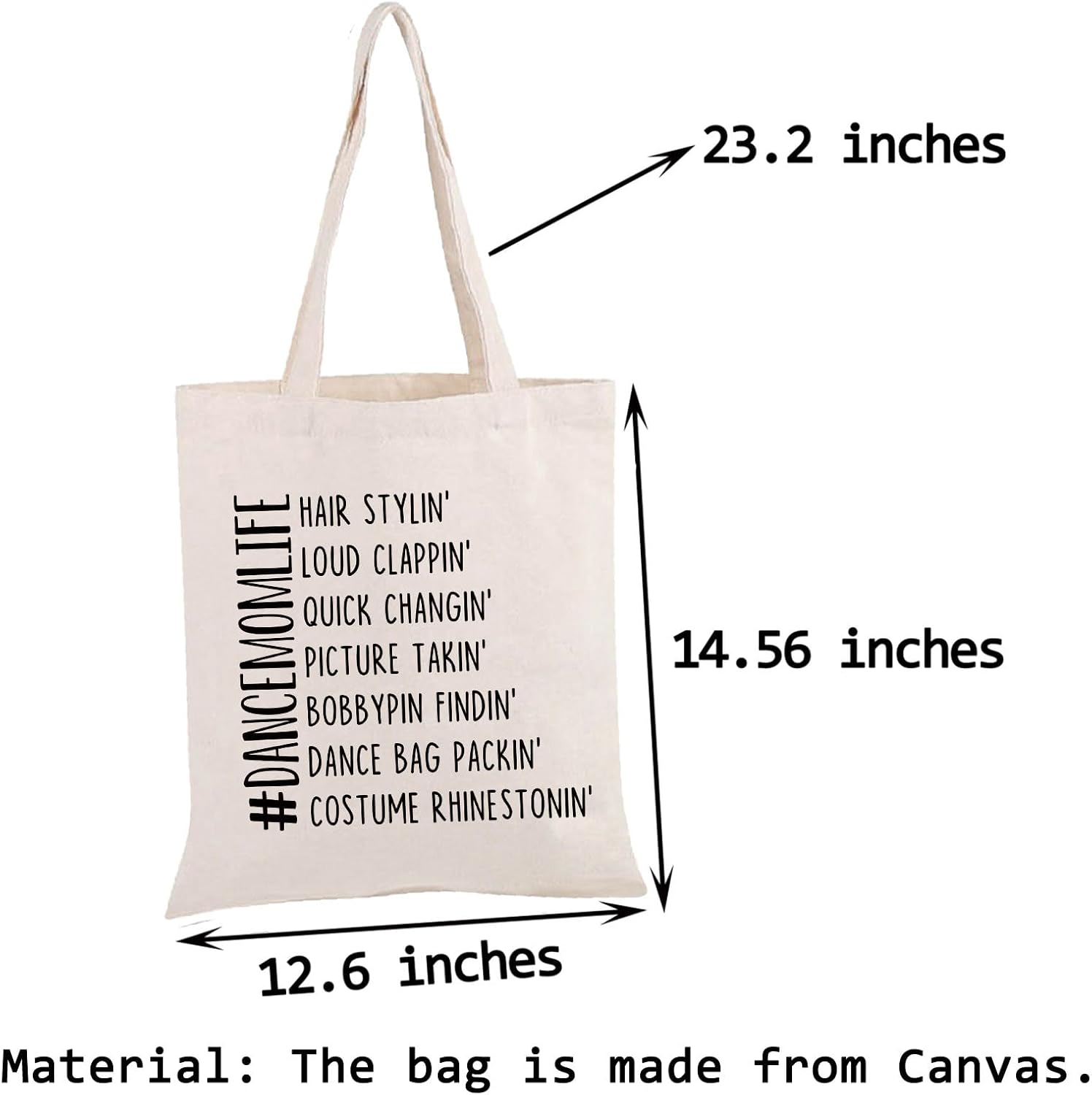 PWHAOO Dance Competition Merchandise Dance Mom Life Tote Bag Dance Moms Club Gift Mother's Day Gift