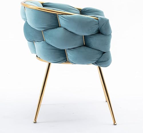 Miniatura 45 de Kakotito Silla de lujo hecha a mano con patas doradas, moderno sillón de terciopelo para sala de estar y dormitorio, Silla de Acento (beige)