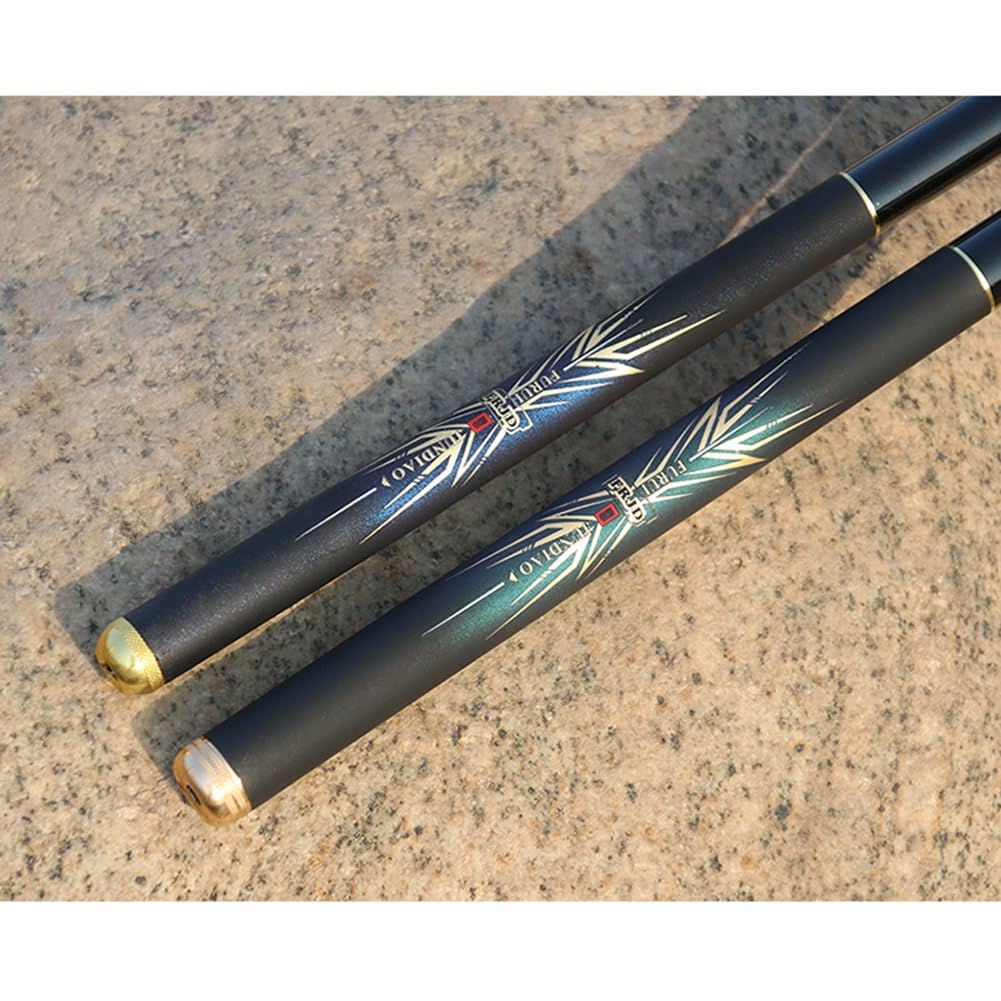 Canna da Pesca telescopica in Carbonio da 2,7 m a 7,2 m, Canna da Pesca Cinese, Canna per Carpe, Adatta per Laghi, bacini Artificiali, fiumi e stagni(28 Tone,5.7m)