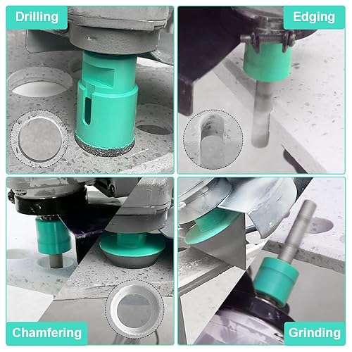 Miniatura 4 de Brocas de diamante para azulejos  (6682535502.559 in+brocas de dedo de 0.394 in+brocas de bisel de 1.969 in + adaptador SDS Plus), 10 piezas para