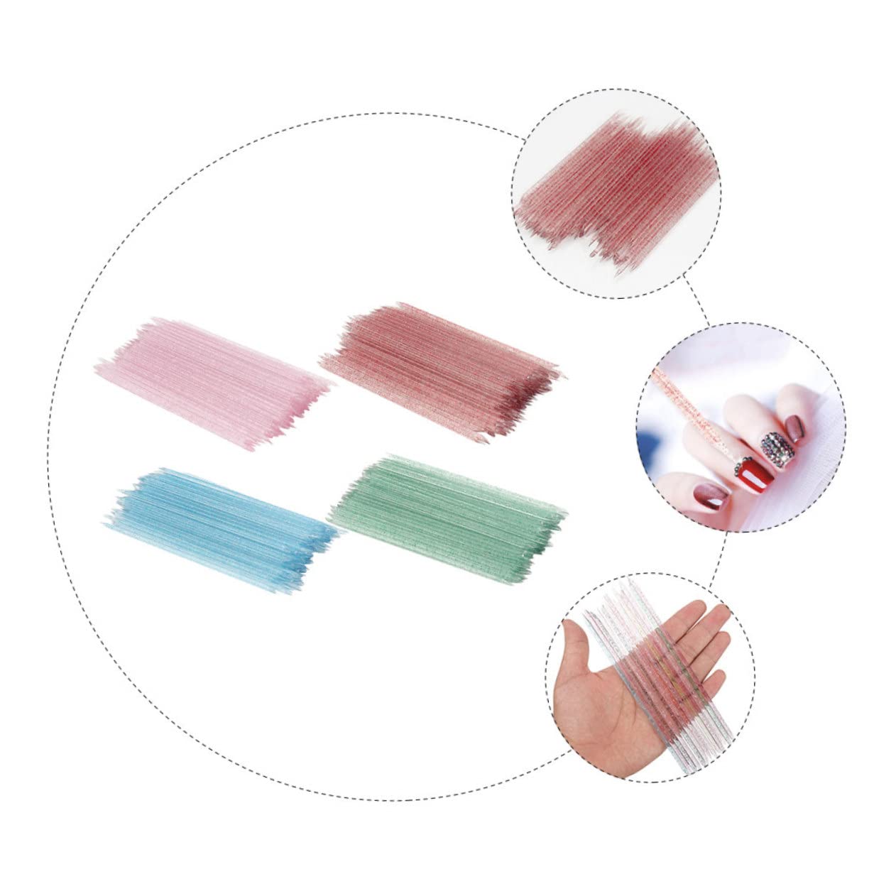 Outanaya 400pcs Nail Art Tools Crystal Cuticle Dotting Sticks for Nail Cleaning and Manicure Red for Home and Salon Use
