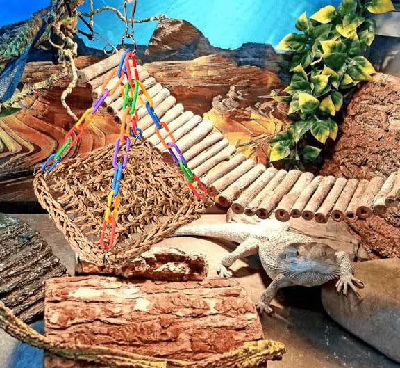 Image of Bearded Dragon Reptile Swing Hanging Bed Hammock Cute Lizard Swing Toy Cotton Lizard Bed Tank Accessories Decorate