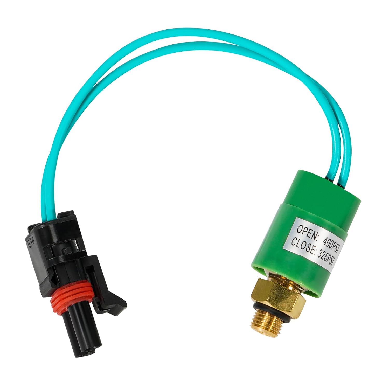 High Pressure Switch, Compatible with Thermo King Tri Pack, 71R6280, RD-5-15711-1P, Automatic, Push Button, Plunger Actuator, 2 Positions, 1/8-27 Male Thread, 2 Wire Male Weatherpak Connector