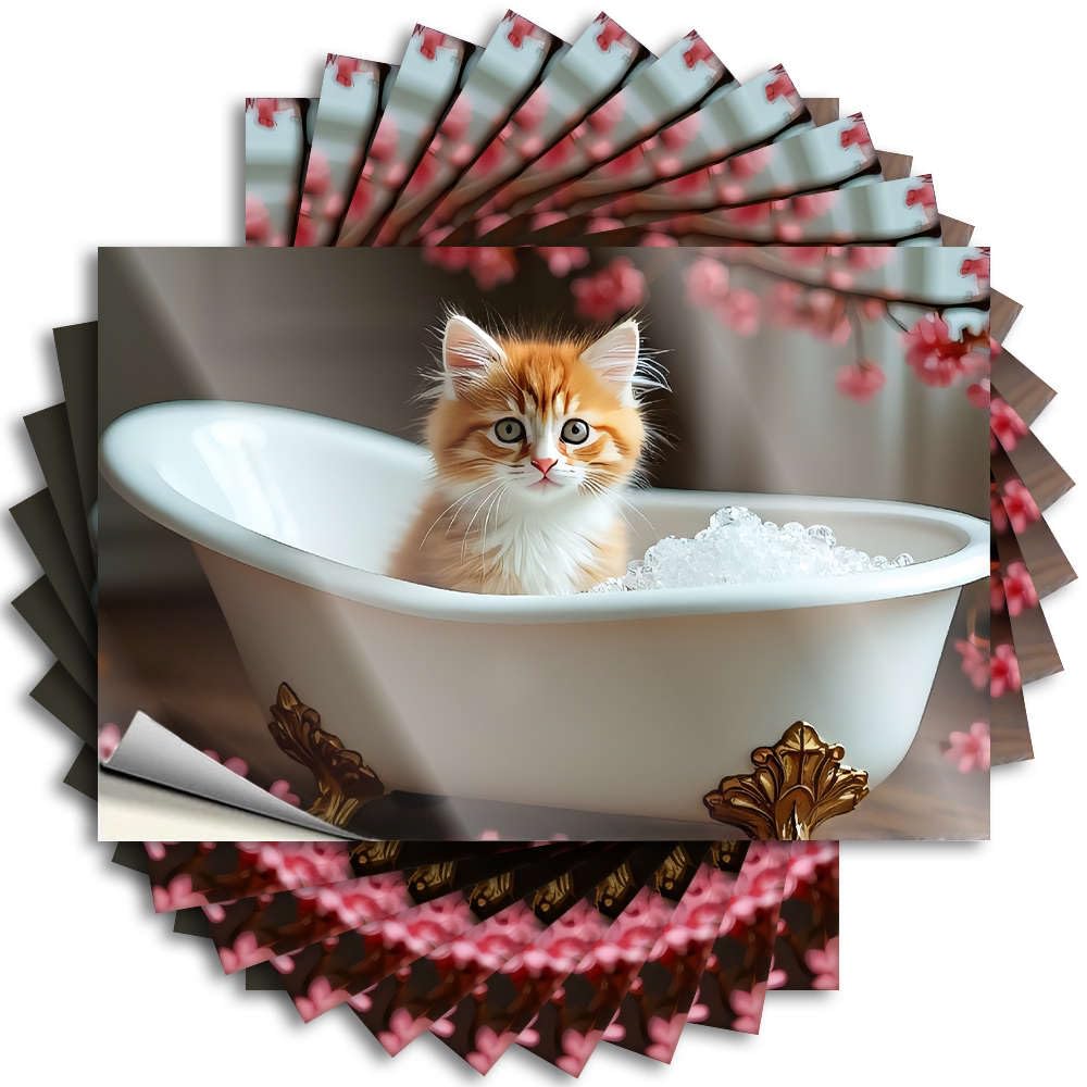 Feminist Saying, Kitchen Accessories Decor Garage A Fluffy Kitten Sits in an Ornate Bathtub Filled with Ice Cubes. | Funny Quote Fishing Decals(12X18CM)