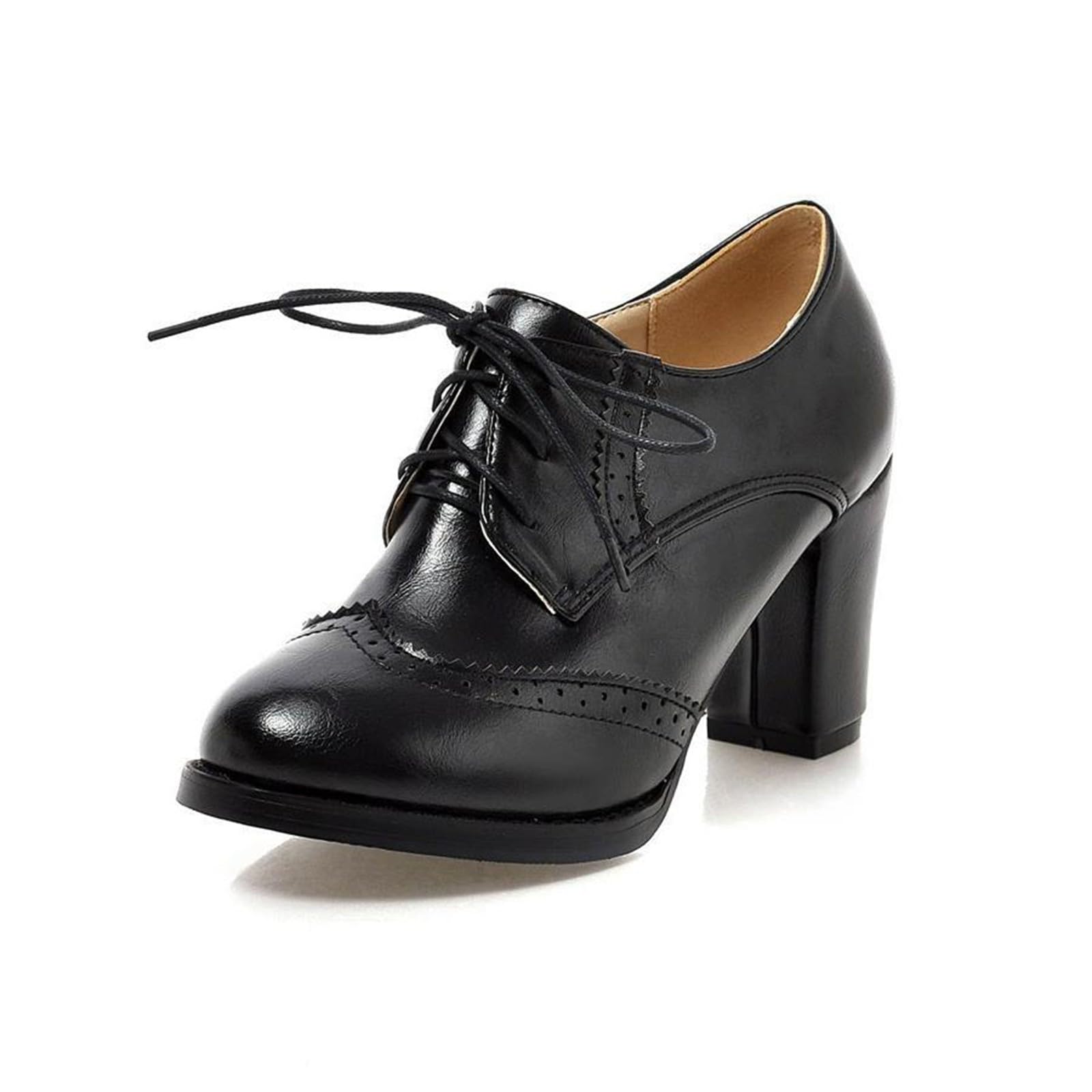 2026 Chaussures rétro à talon épais pour femme grande taille
