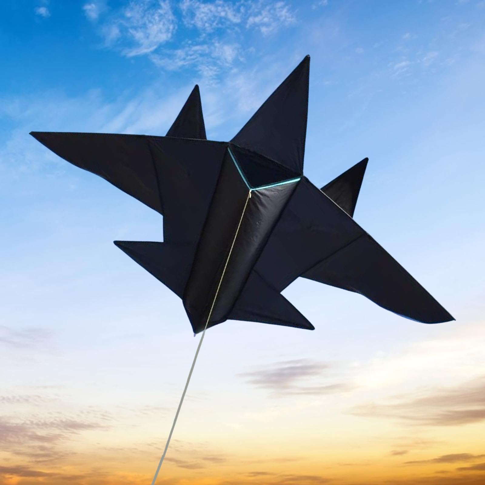 Cometa Gigante con Forma de Avión, Juguete Volador, Tamaño Enorme, Plegable, Deportiva, Cometa para Playa, Parque, Niños, Niñas, Negro, Medio