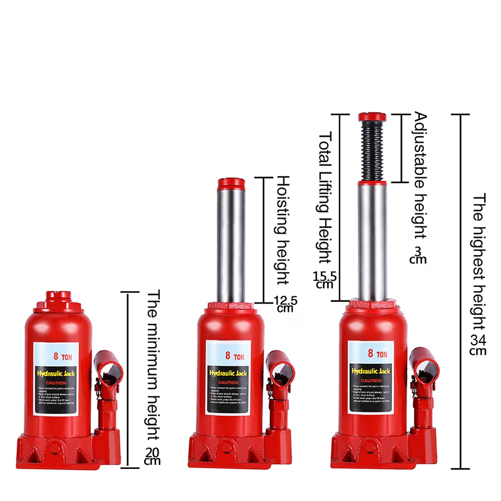 8T Bottle Hydrauliczny podnośnik samochodowy o wysokiej wytrzymałości Przenośny podnośnik samochodowy do samochodów ciężarowych Ciągniki trakcyjne odlewy całego ciała ze stalową płytą