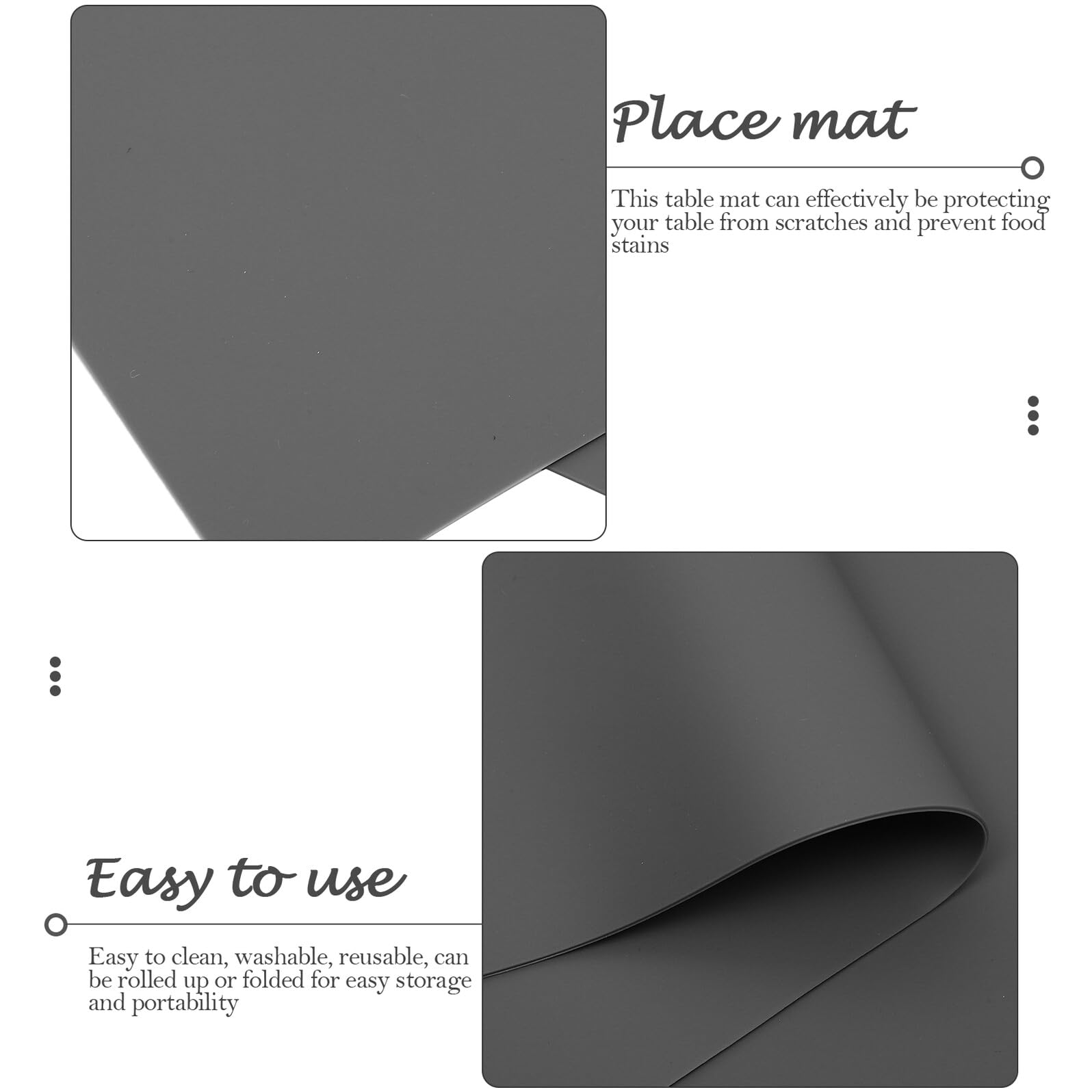 Toyvian Tappetino in Silicone Antiscottatura per Tavolo 50x70 Cm, Resistente al Calore, Pieghevole, Bordi Semplici e Texture Elegante per Casa e Feste
