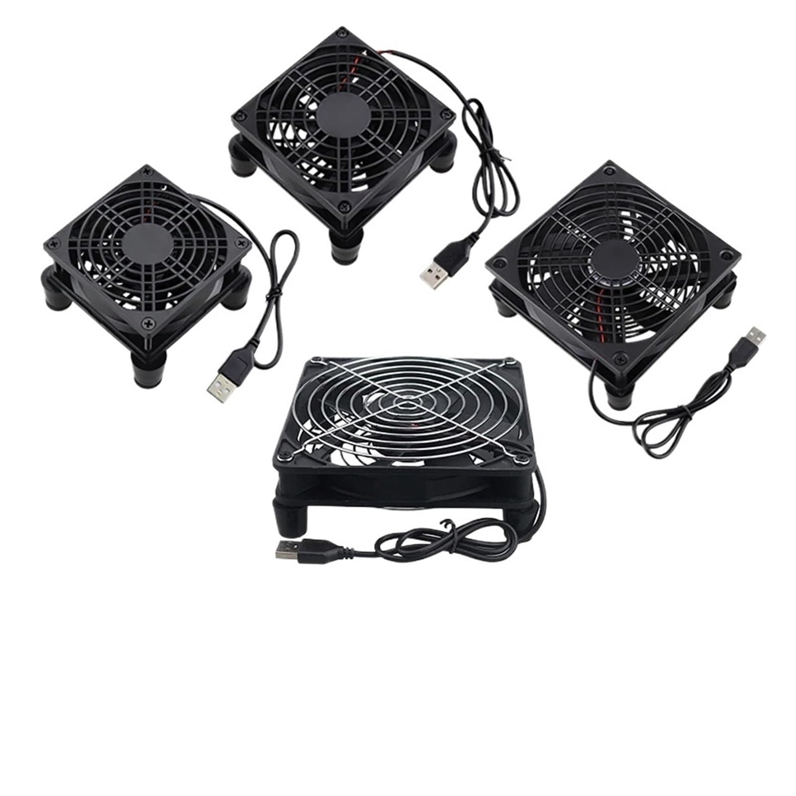 JJKKOZVQF 1PCS 5V USB Cooler 140MM 120MM 92MM Fan USB Base TV Box Cooling Fan 12025 Router Fan(9225 Router fan)