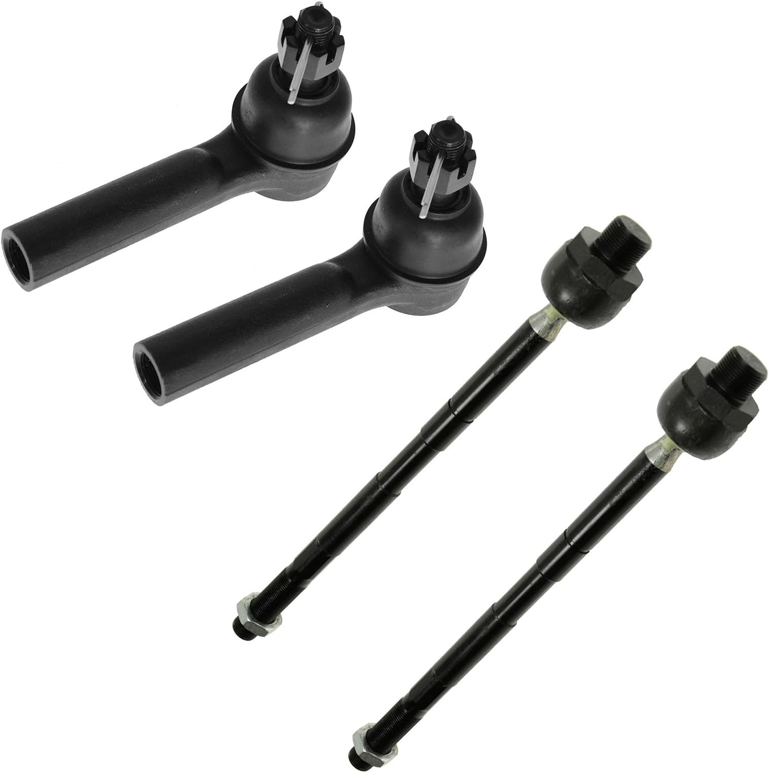 TRQ Inner and Outer Driver and Passenger Side Tie Rod Set 4 Piece Compatible with 03-10 Dodge Ram 2500 Ram 3500 Rear Wheel Drive 06-08 Dodge Ram 1500 Crew Cab Rear Wheel Drive 8 Lug Wheels