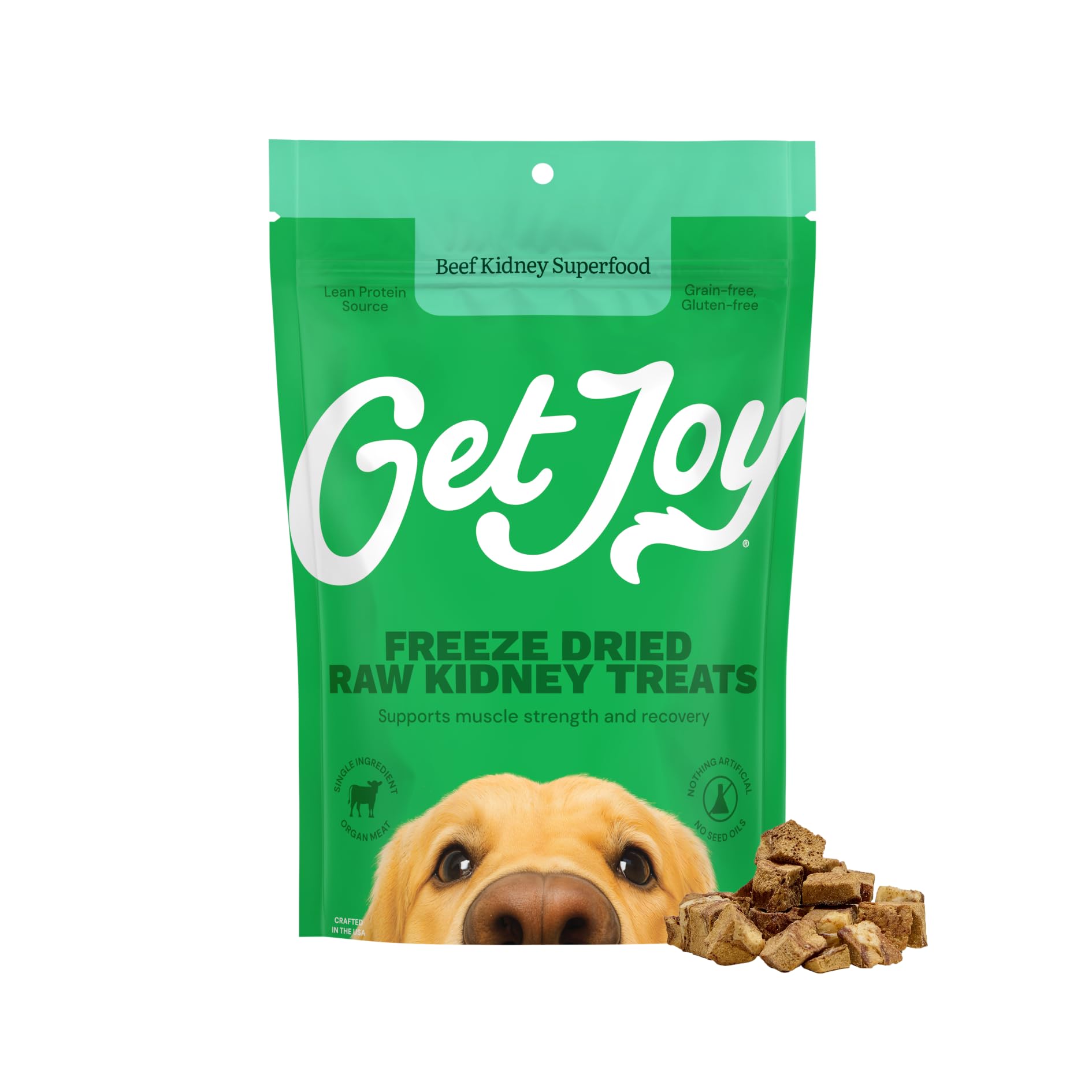 Get Joy Freeze Dried 100% Beef Kidney Dog Treats