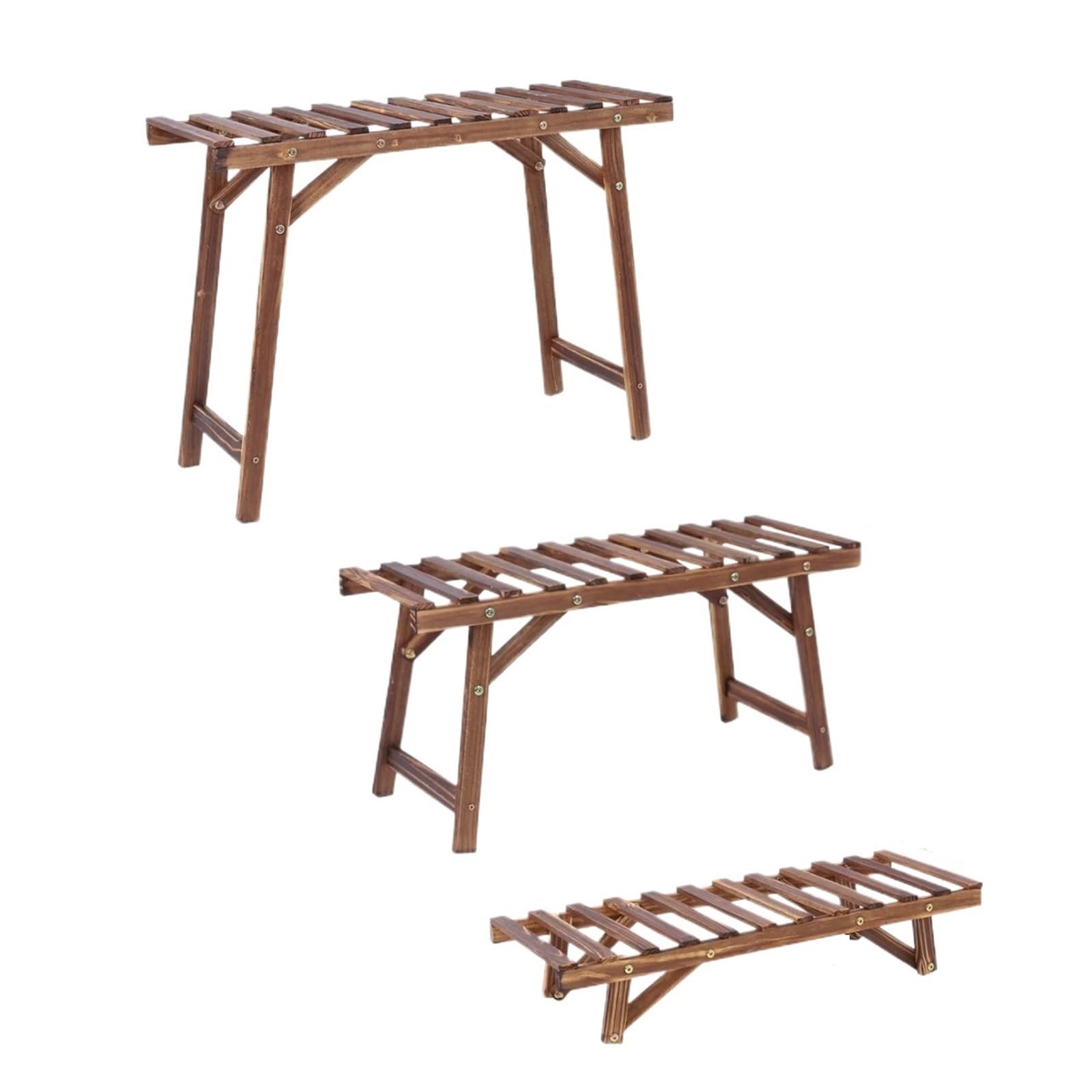 IOPKLYTF Plant Stand 3-Tier Wood Ladder Plant Stand Display Rack