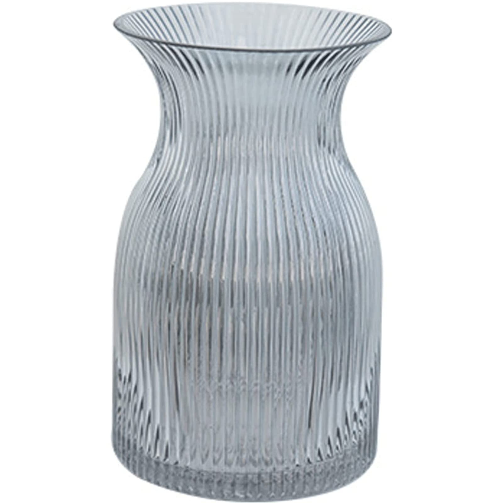 Ngdfgr C Fashion Modern Vase Glass Artificial Polishing Smooth And Round Flower Vases Transparent Striped The Vase Lear And Translucent Decoration (C),