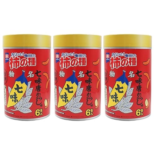 信州限定 亀田の柿の種ピーナッツ入り 八幡屋礒五郎 七味唐辛子味 七味からし味 132g (3箱)