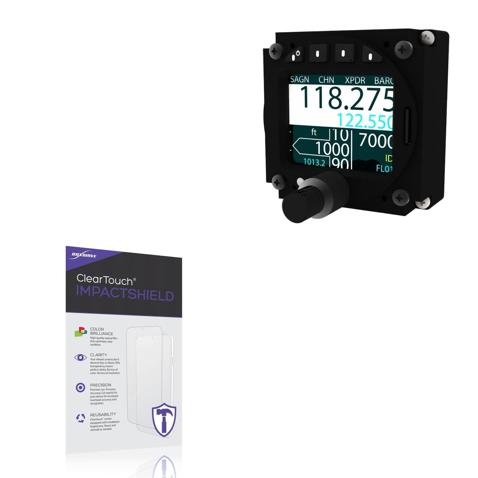 BoxWave Screen Protector Compatible With Air Avionics ACD-57 - ClearTouch ImpactShield (2-Pack), Impenetrable Screen Protector Flexible Film