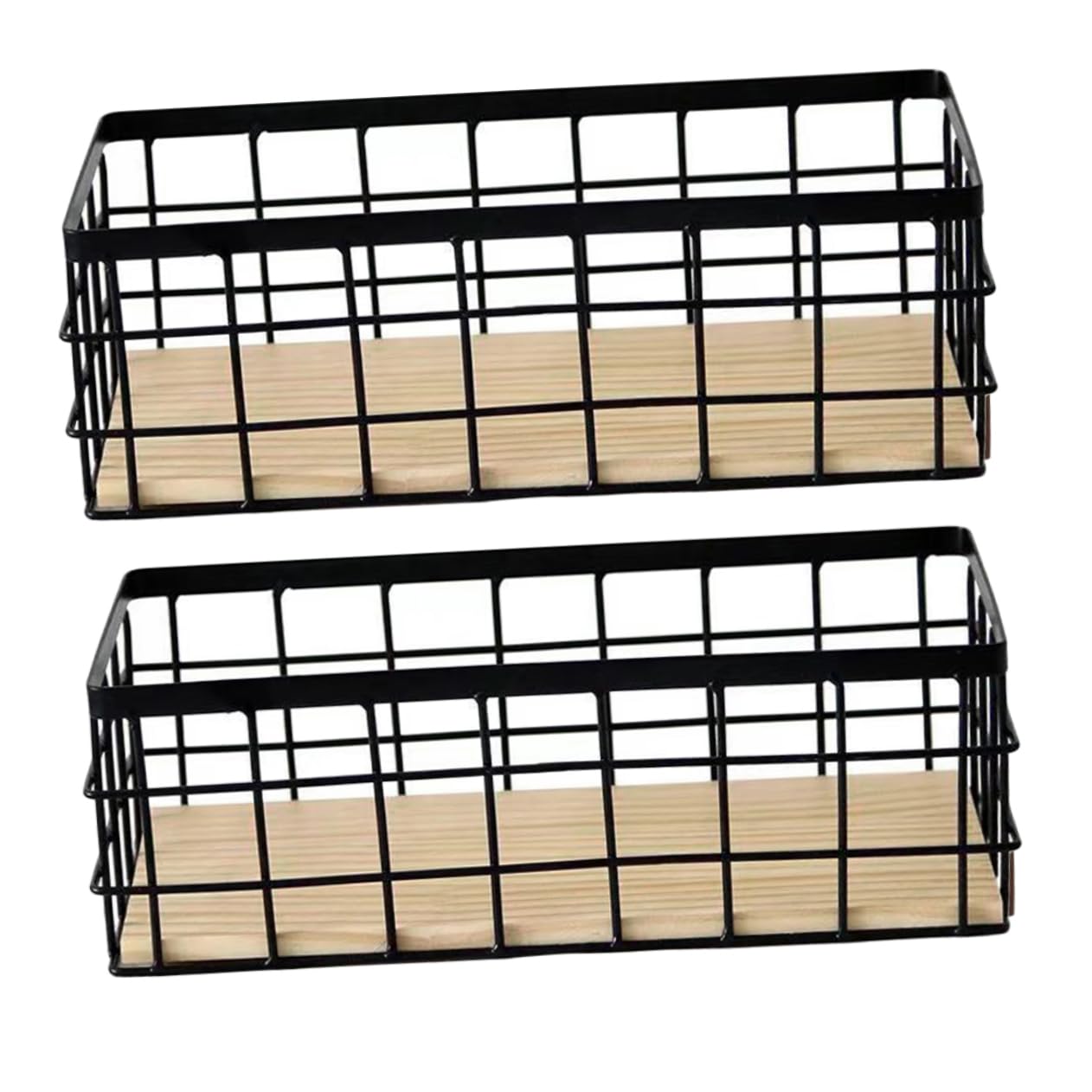 Panier fil métallique robuste et élégant style ferme lot de 2