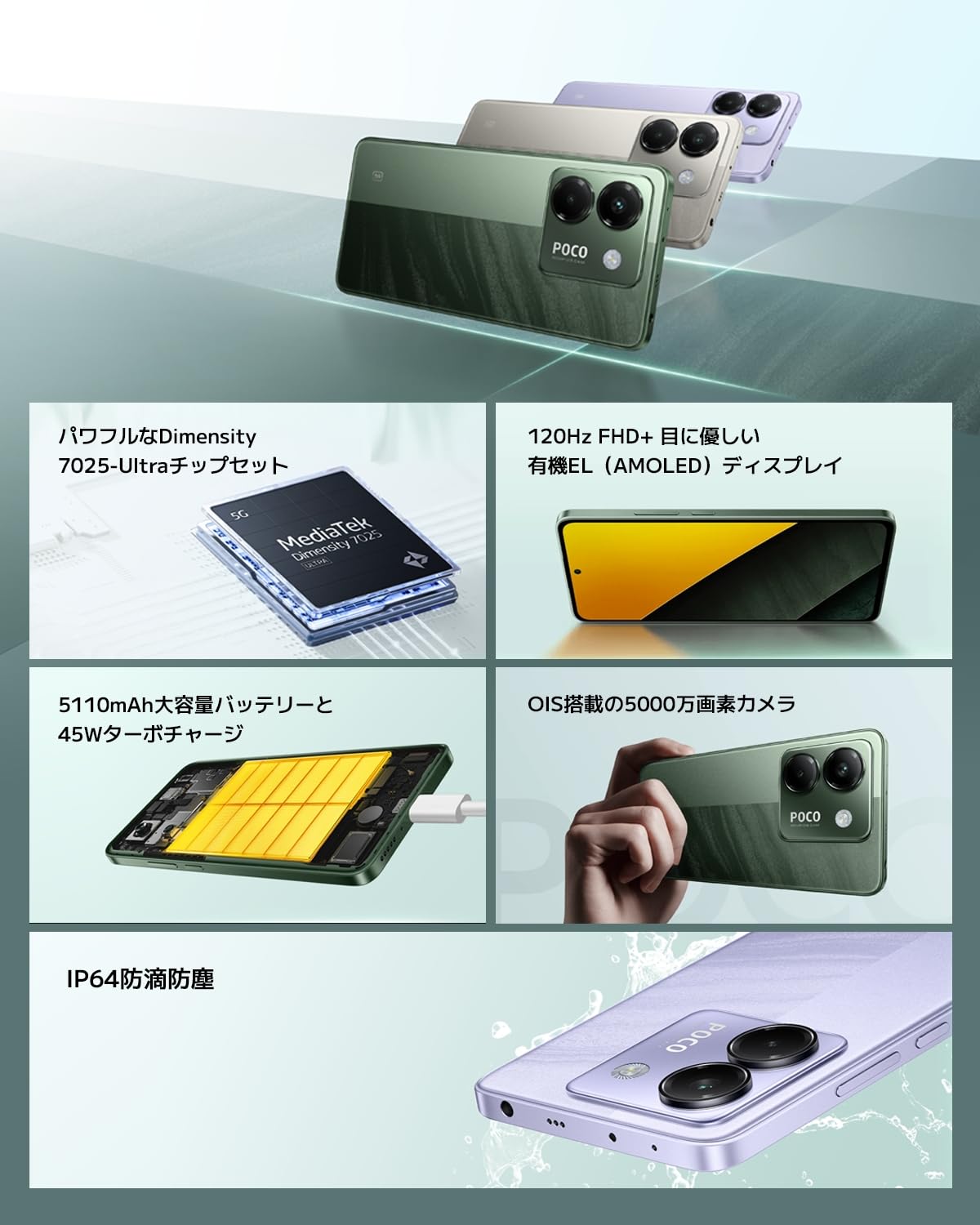 Amazon | Xiaomi POCO M7 Pro 5G 8GB+256GB 日本語版 Simフリー