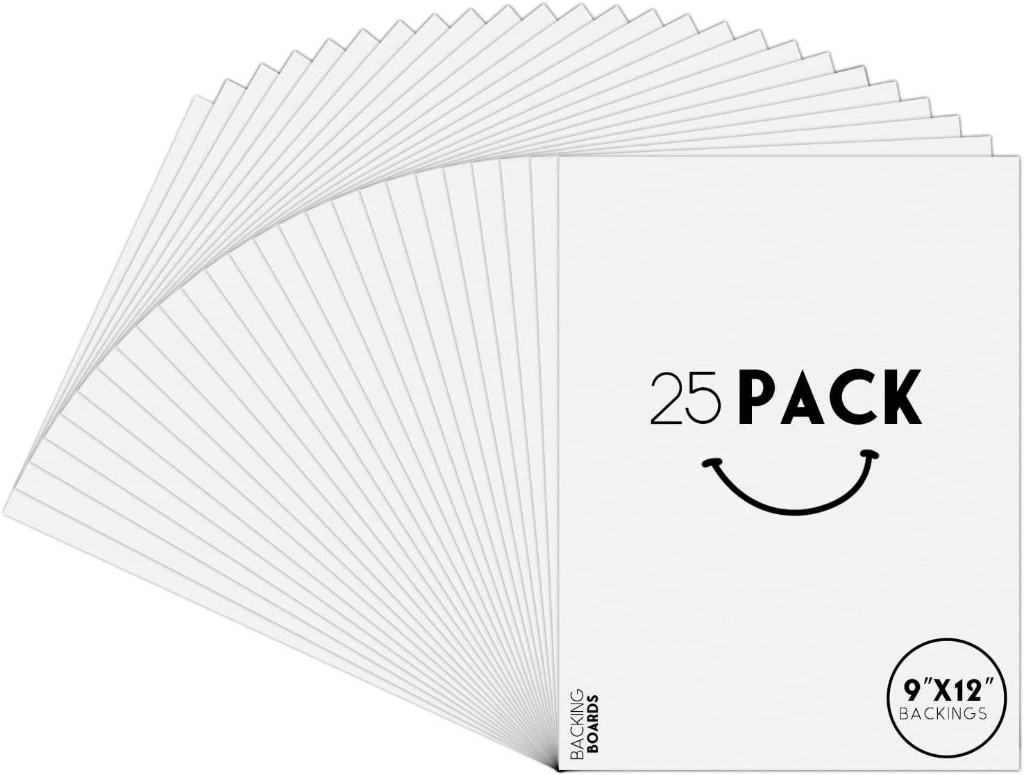 Golden State Art25 Pack 9x12 Bright White Backing Board for Frames, Pictures, Photos and More