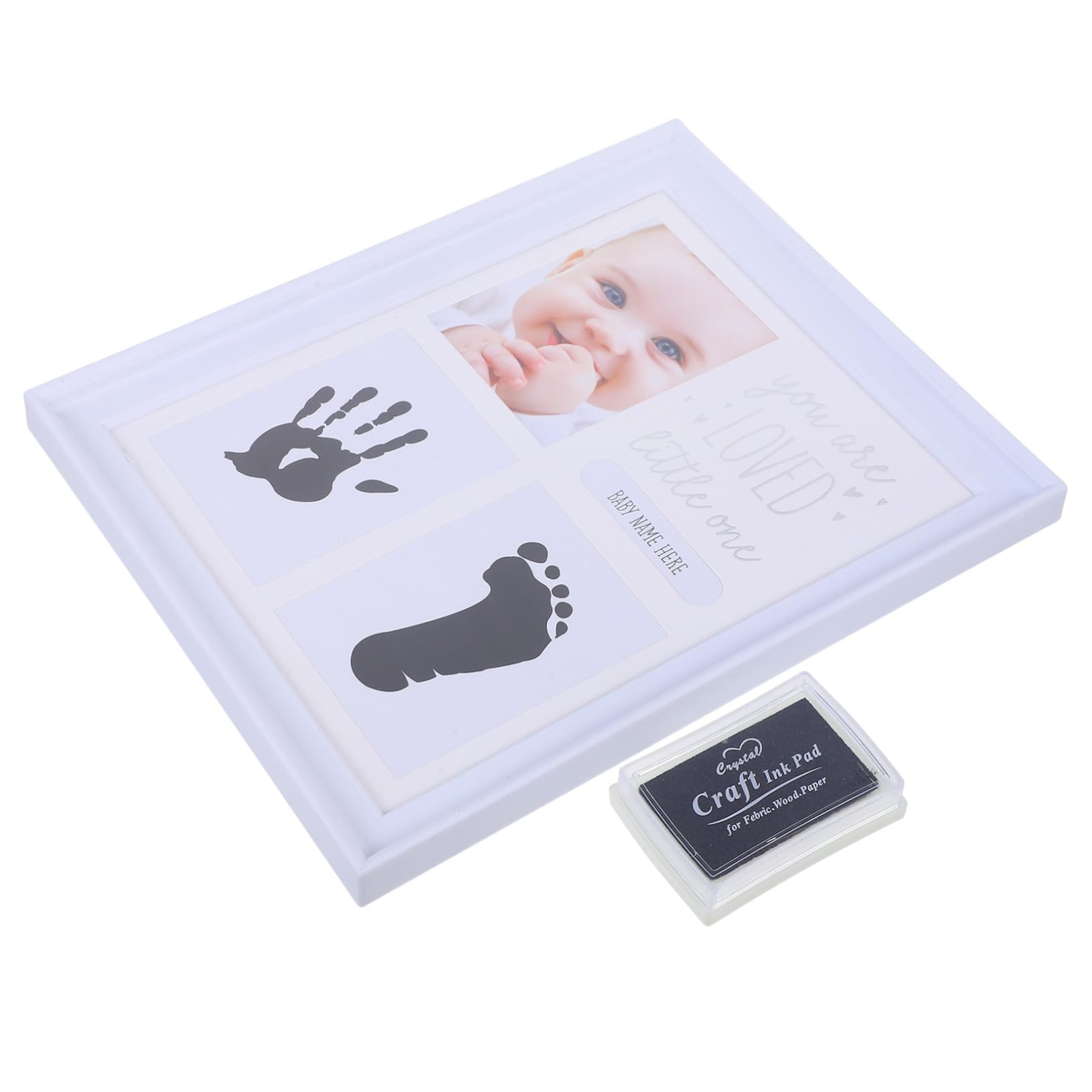 HAPINARY Sturdy Milestone Photo Frame Baby Hand Foot Print for Baby Shower Present