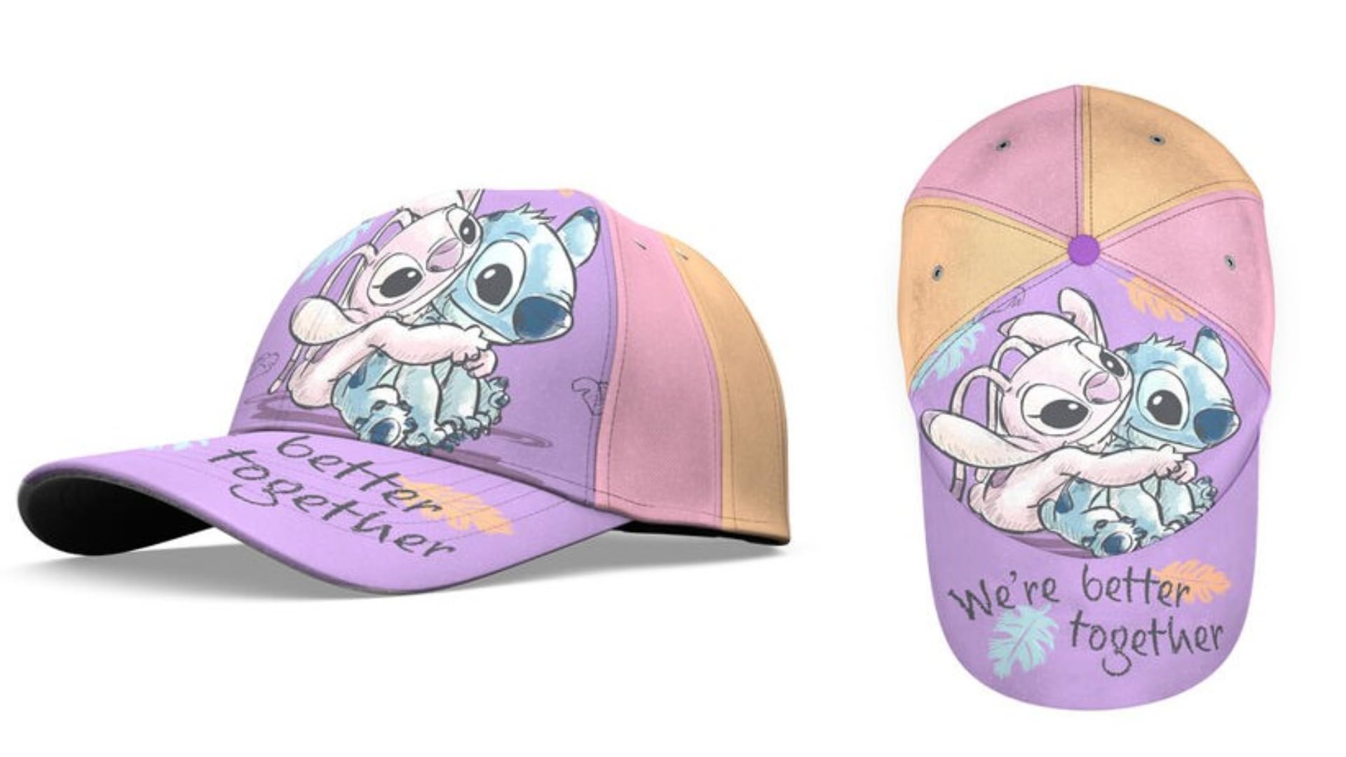 Genérico Gorra Stitch y Angel We´re Better Together Gorra Infantil con Visera Talla Unica