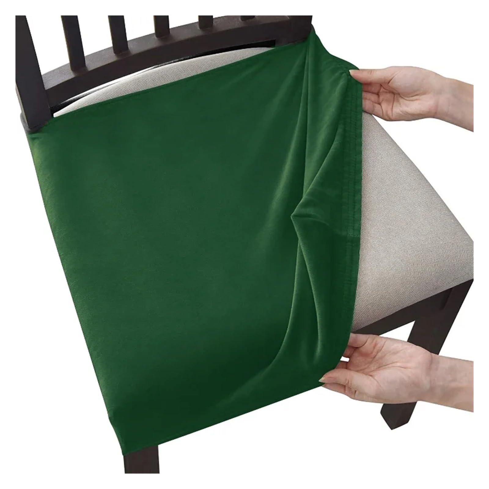 Chair Cover Velvet Chair Cover with No Backrest Anti-Dust Stretch Covers
