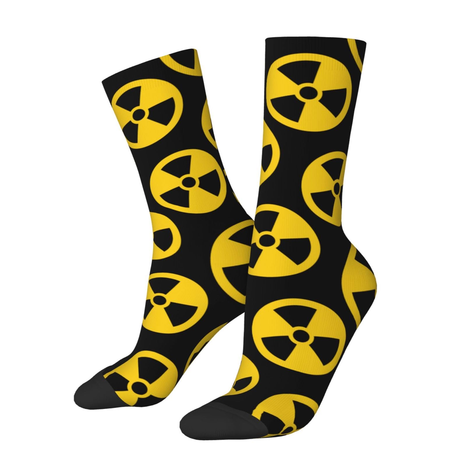 KWQDOZF Radiation Hazard Symbol Socks Funny Novelty Crew Socks Gift for Men Women Teen