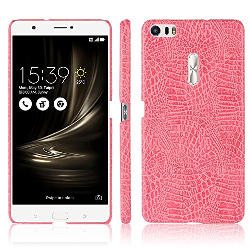 XACQuanyao Cas Étui pour ASUS ZenFone 3 Ultra ZU680KL (6,8 Pouces) Ultra Slim Luxe Classique Peau de Crocodile Motif PU en Cuir Anti-Rayures PC de Protection Dur Cas Étui Couverture arrière