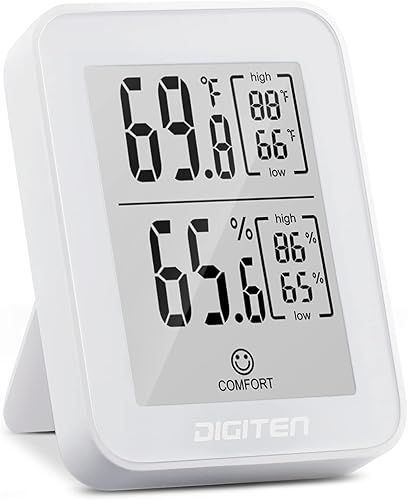 DIGITEN Higrómetro digital Termómetro interior Medidor de humedad Raro 360 HD E-Ink Pantalla Termómetro de habitación con monitor de temperatura y