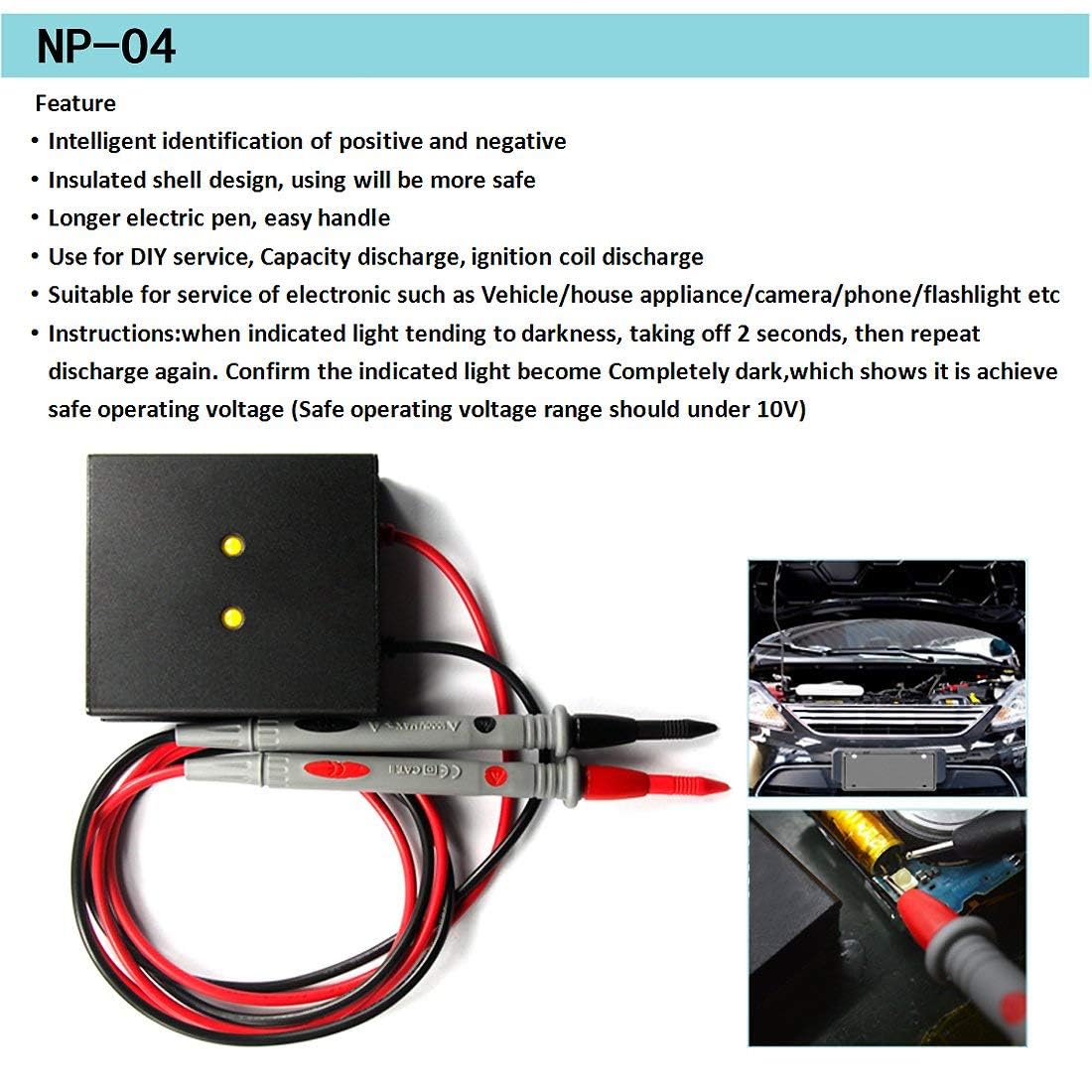 YEKMLCO Digital Capacitor Discharger Quick Discharge Voltage Tester Protection Electrician Voltage Discharging Tool For Electronic - View #8