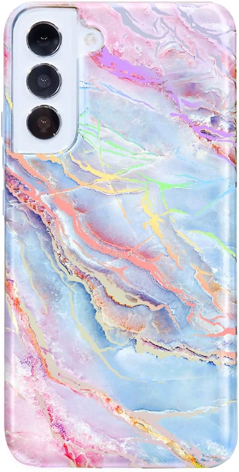 VELVET CAVIAR Compatible with Samsung Galaxy S22 Case for Women [8ft Drop Tested] w/Microfiber Lining - Cute Protective Phone Cases - Holographic Blue Marble (S22, 2022 Release, 6.1")