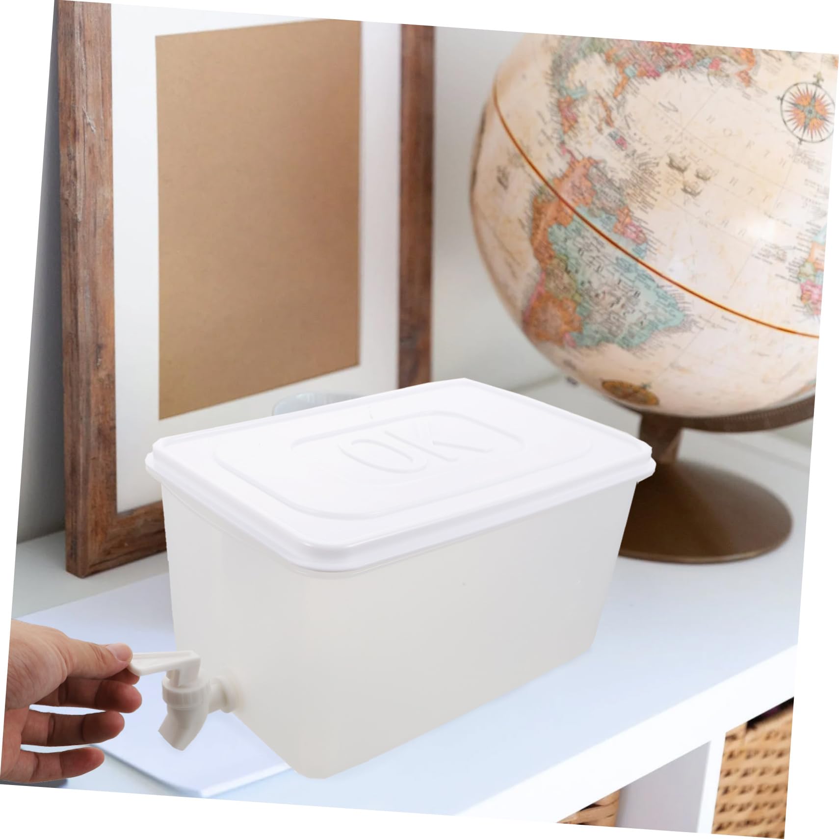 Kühlwasserflasche mit Wasserhahn, 1 Stück, Pvc, Weiß | Großes Fassungsvermögen, Kälte und Hitzebeständig, für Zuhause, Saft und Teekanne