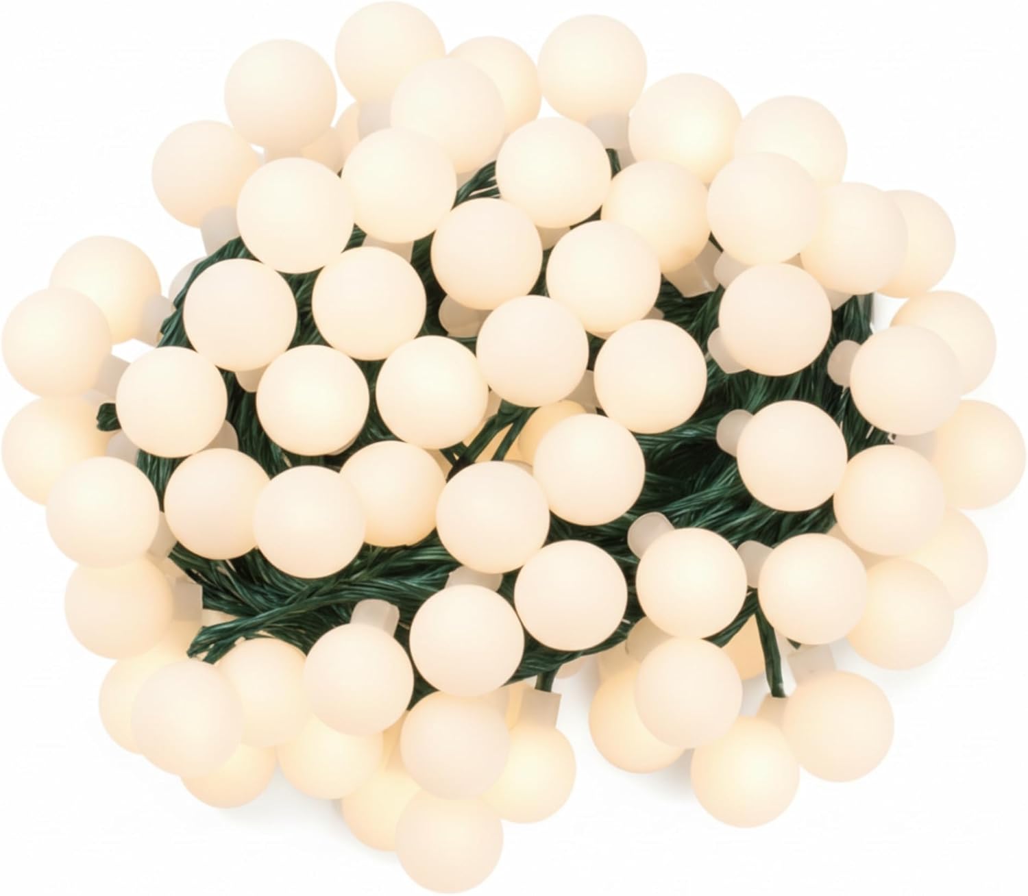 Holiday Bright Lights Rice Light Reel 500 LEDs, Indoor/Outdoor Gumball Style 36FT Reel, Green Cord with White Frost Opaque Bulbs