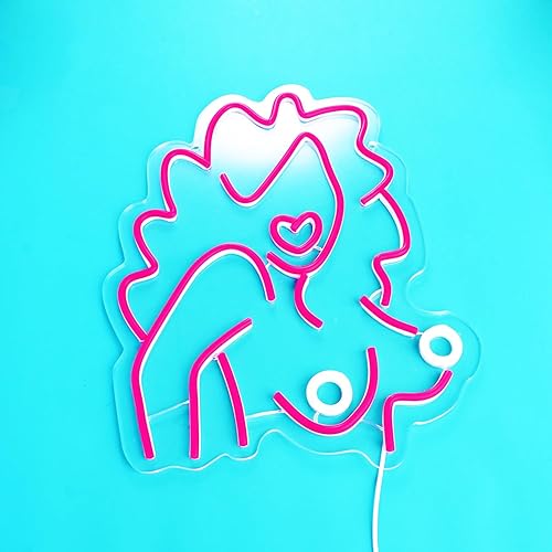 Miniatura 3 de Señal de neón sexy de mujer pelirroja en el pecho, pechos, luz LED, energía USB, regulable, luces de neón, regalos para niñas, niños y mujeres,