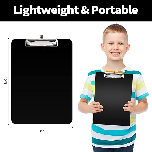 Miniatura 4 de Sooez Paquete de 2 portapapapeles de plástico con soporte para bolígrafos, 10% más grueso Tableros de clip de 8.5 x 11 pulgadas con clip de perfil