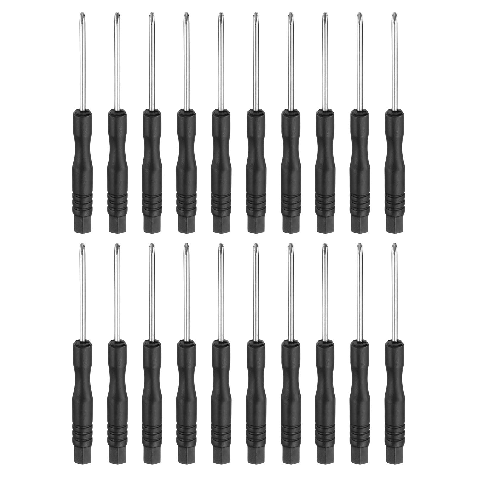 sourcing map 20pcs PH00 Mini Phillips Screwdriver #00 3.1" Length Screwdrivers 1.8" Carbon Steel with Ergonomic ABS Handle for DIY Repairing, Black