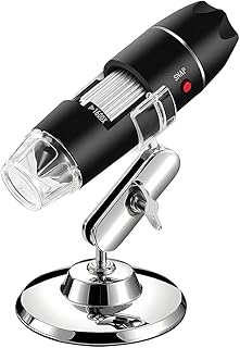 Nicear Digital USB Microscope 50X-1600X - WiFi/Wired HD Camera with 8 LEDs for IPhone Android Windows, Portable for Science & Industrial Use