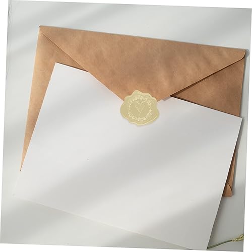 Miniatura 4 de STOBOK 20sheets Embossed Wax Seal Stickers for Wedding Invitations Greeting Cards and Crafts Heart Decorative Self-Adhesive Sealing Labels for