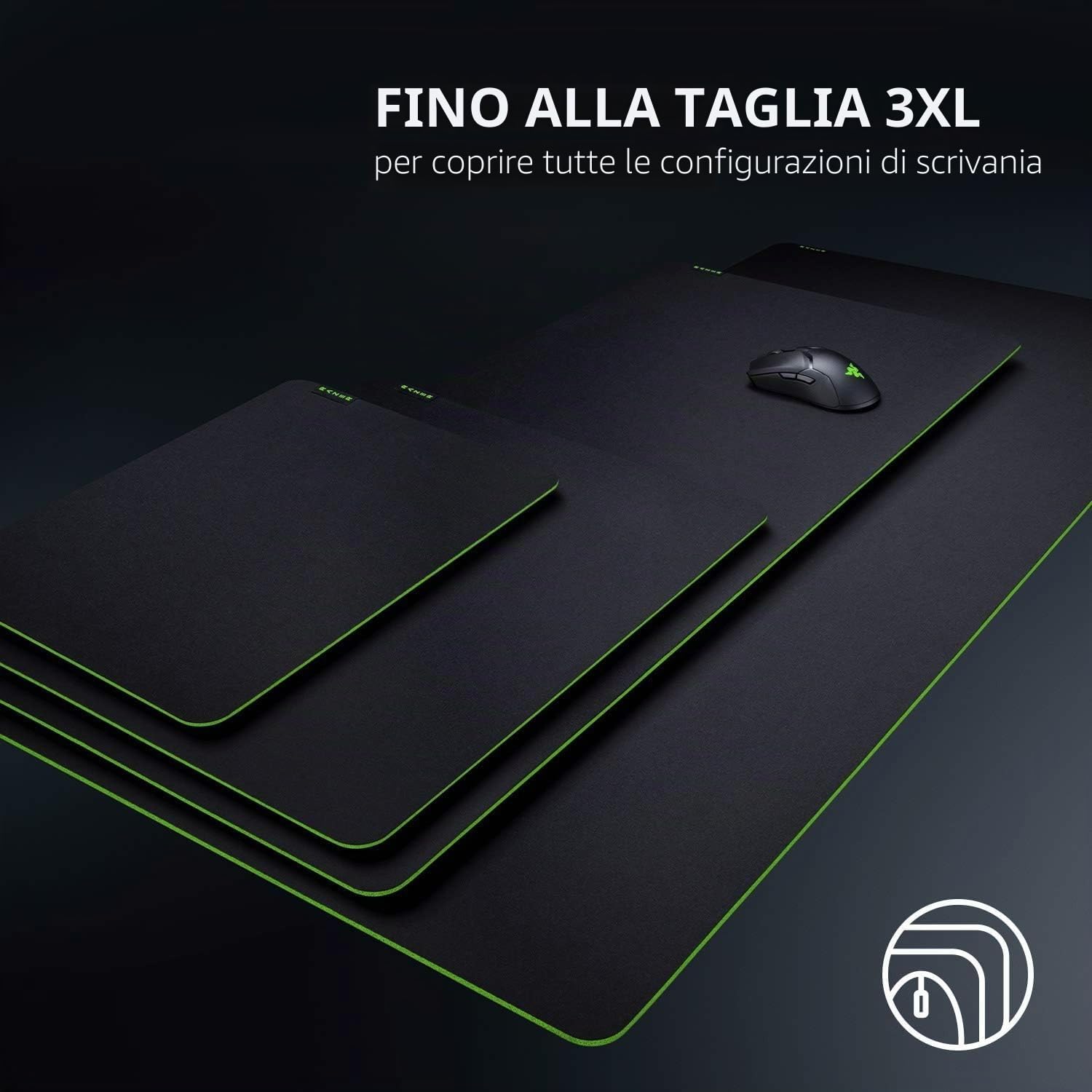Razer Gigantus V2 Medium Tappetino per Mouse Gaming 360 x 270 x 3 mm Tessuto in Microtrama Gomma Antiscivolo