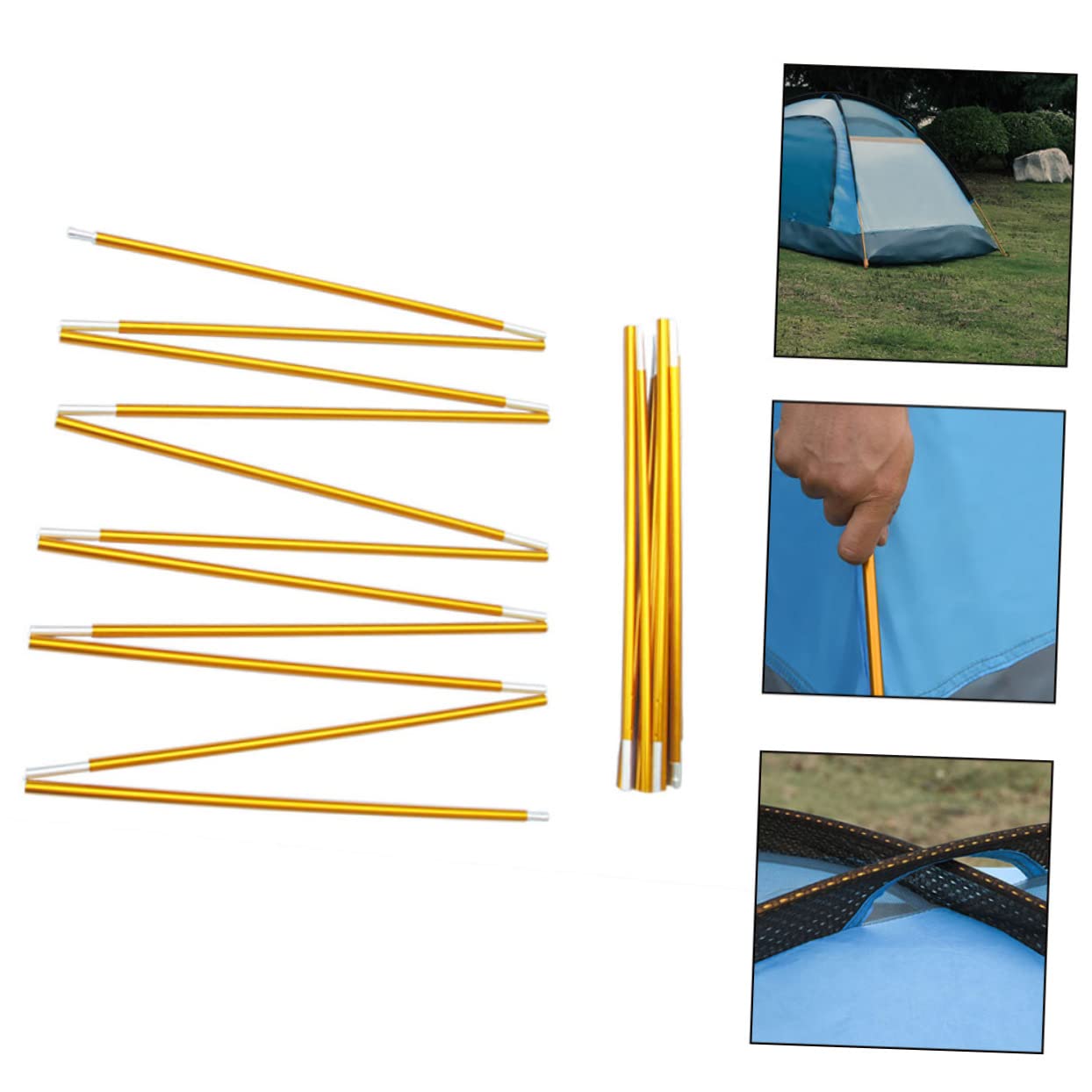 Zeltstangen Unterstützung Wandern Camping Pole Einsatz Flexibler Zeltstab Leichte Zeltstange Stangen für Zeltüberdachungen Stock für Zelt Aluminiumlegierung Golden