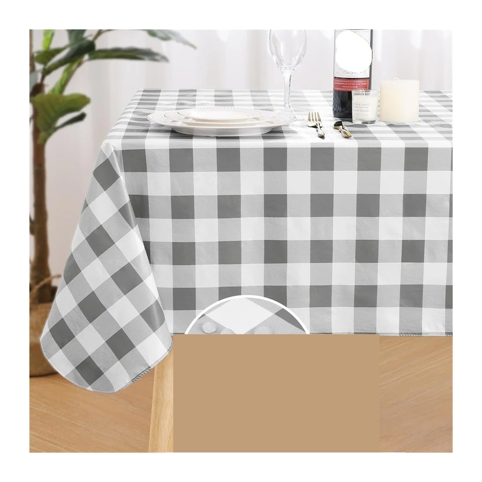 LUYSGBXR Waterproof Tablecloth Rectangle Waterproof Table Cloth Backed Tablecloth Wipeabl Plastic Cover For Dinner Kitchen Outdoor(Color 1,(152x213cm) rectangle)