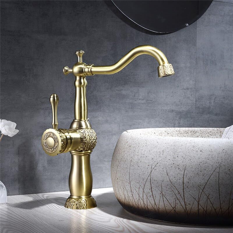Robinet mitigeur trou pont vintage en laiton pour lavabo de bain