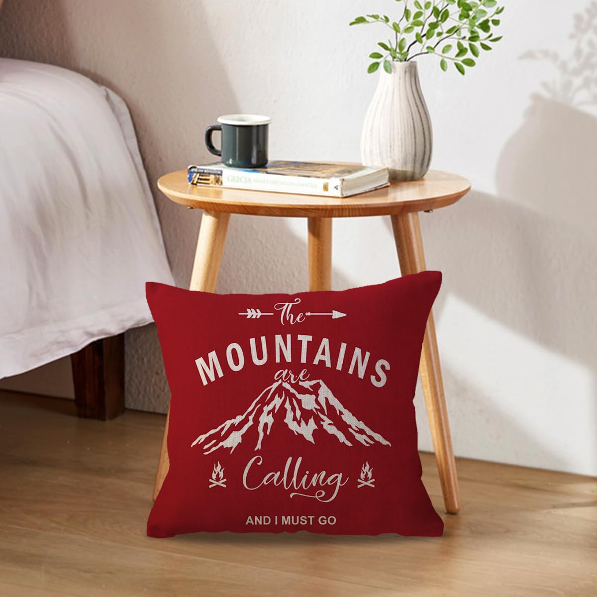 2 Pack Camper Pillow Covers - 18x18 Inch Adventure Mountain Forest Design - Cabin & Camper Decor
