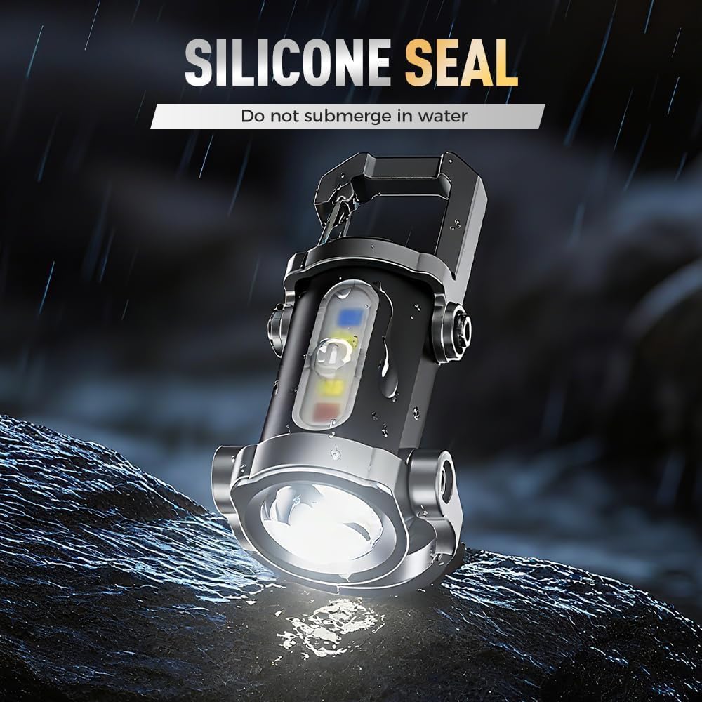 Imwing Keyblazer Portable Rechargeable Bright Keychain Flashlight 1200LM, Mini COB LED Torch with 7 Modes, Waterproof EDC Light for Camping, Hiking & Emergency Use